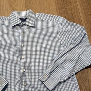 Vineyard Vines Classic Fit Murray Shirt Light Blue Checked Shirt size XL